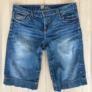 Kut from the Kloth Blue Denim Bermuda Knee Length Jean Shorts, Women 14